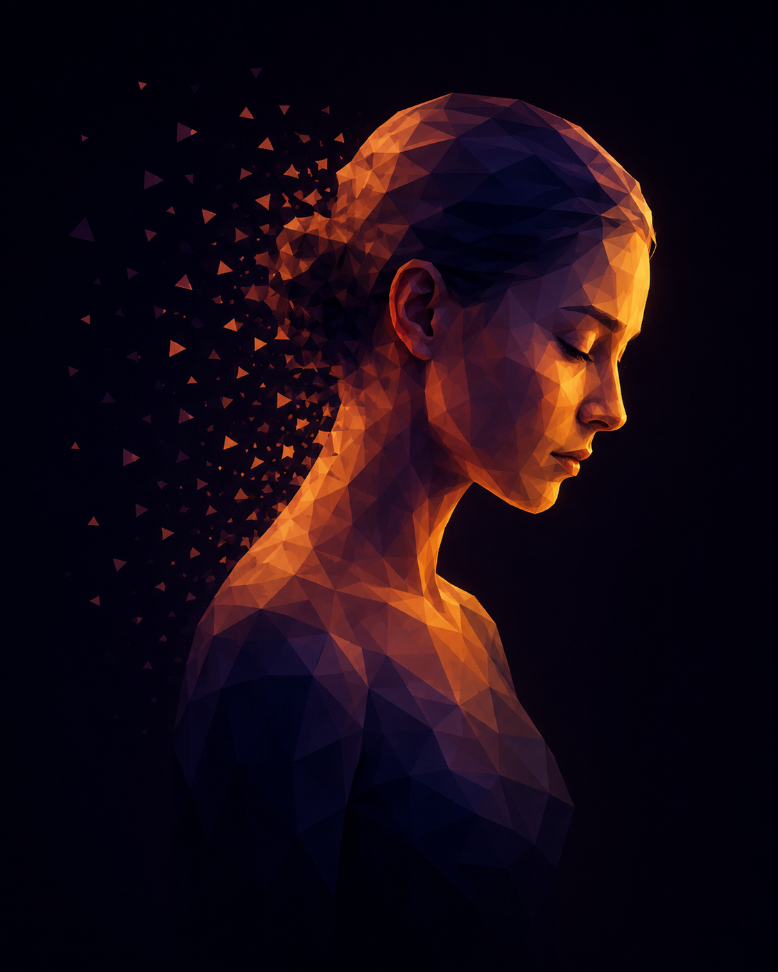 Profile dissolving into fragments